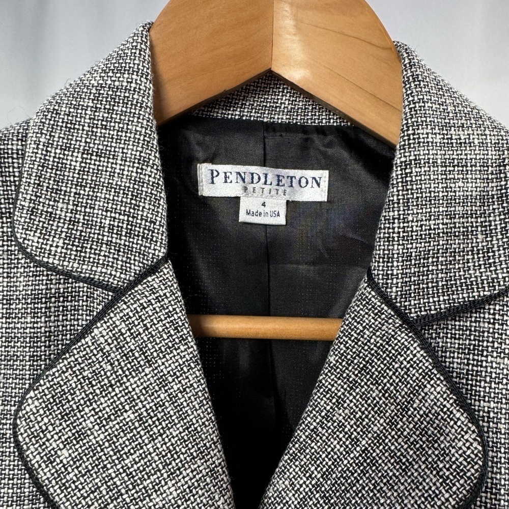 Pendleton Virgin Wool Silk Blend Button Front Twe… - image 3